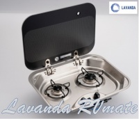 Lavanda LD853 Double Burner Hob With Glass Lid